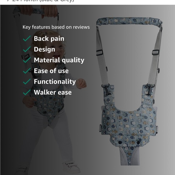 NIB HAPPYWALK GENDER NEUTRAL OWL PRINT 🦉 BABY WALKING HARNESS - Picture 6 of 9